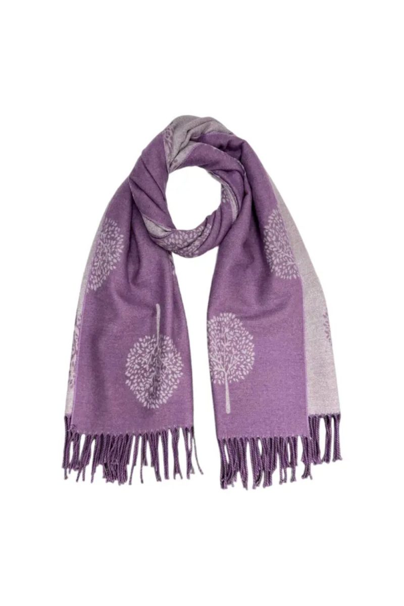 Purple tree of life scarf