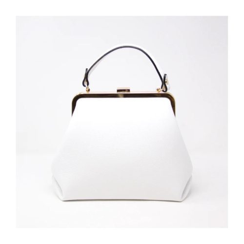 White leather handbag with top handle