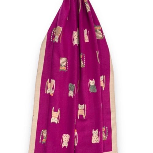 Hot pink cat scarf