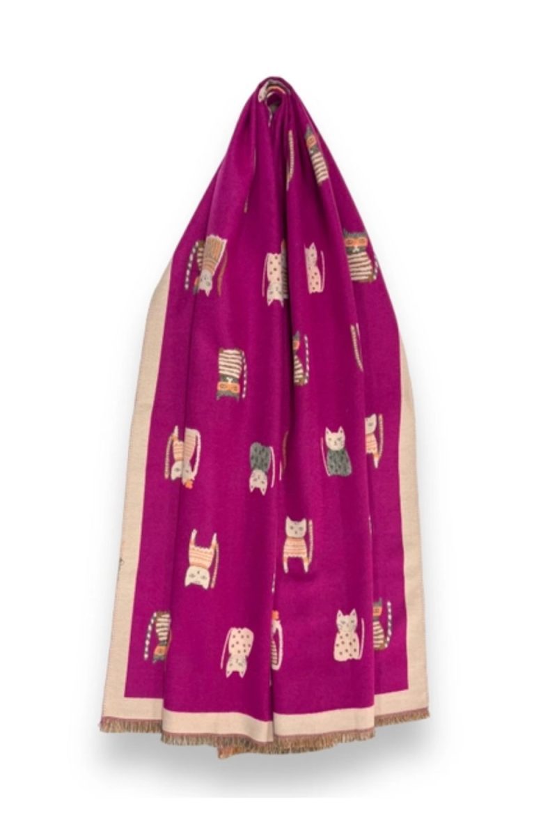 Hot pink cat scarf