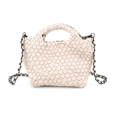 White braided clutch