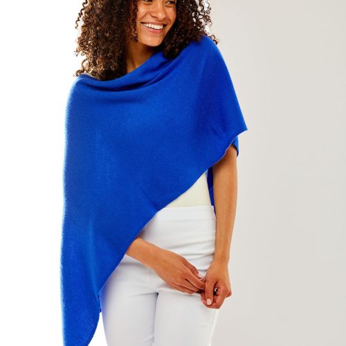 Marine blue cashmere ruana