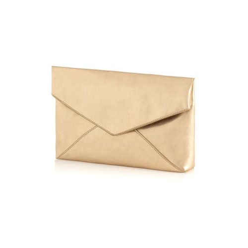 Gold envelope clutch