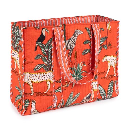 Orange tiger tote