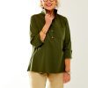 Woman in olive shirt