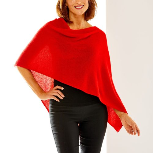 Crimson cashmere ruana