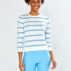 Cuff Sleeve Striped Pullover