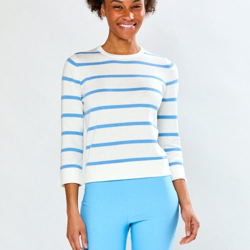 Cuff Sleeve Striped Pullover