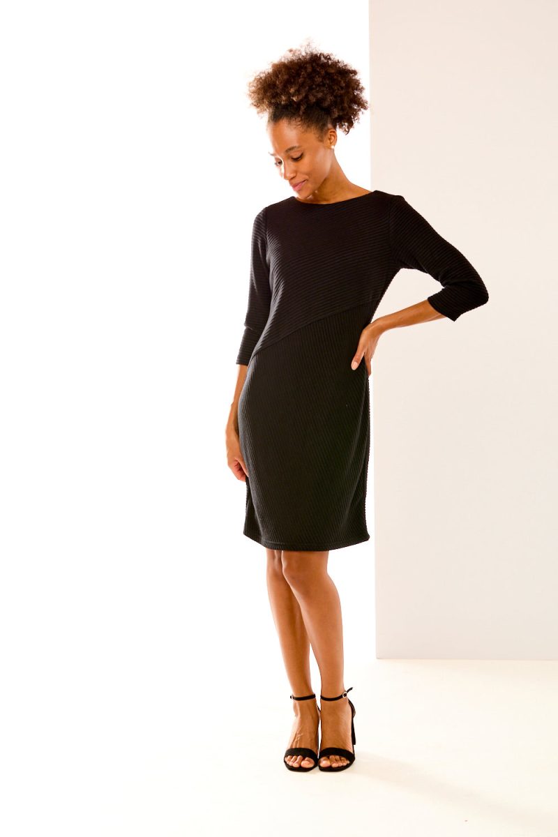 Black knit sheath dress