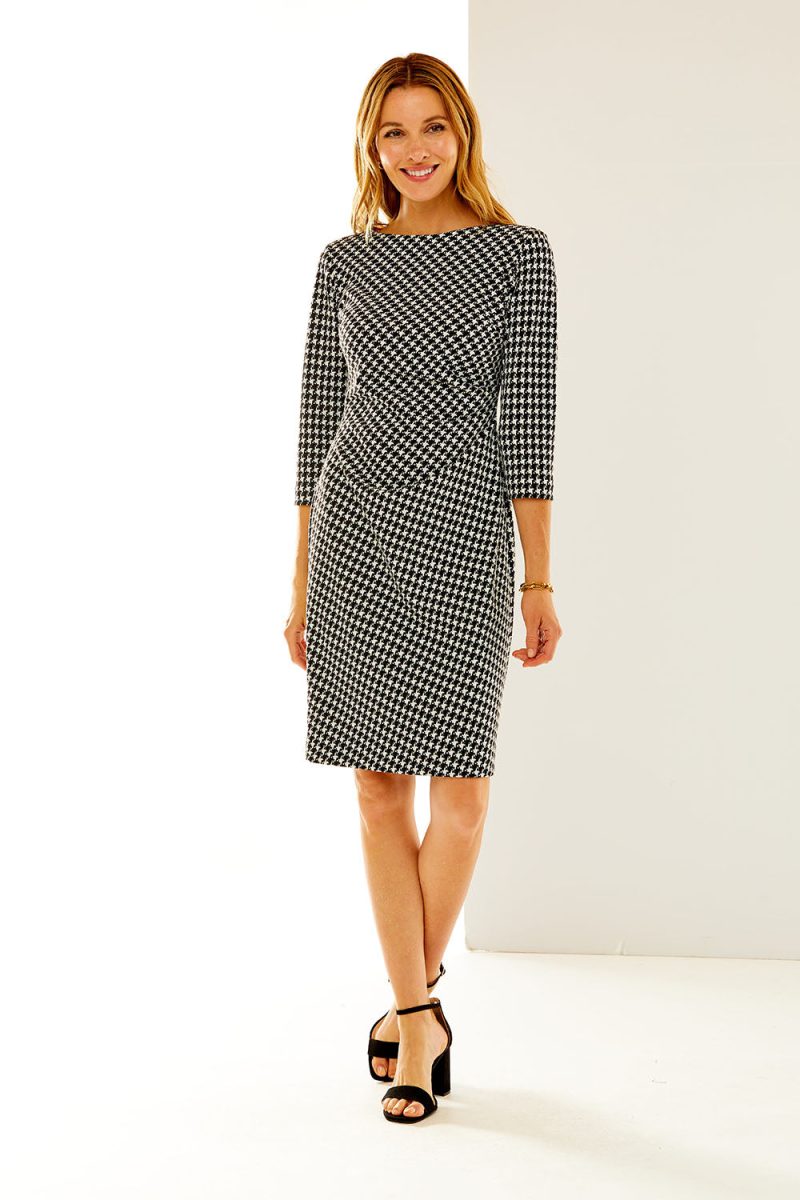 The Cynthia Dress in Houndstooth