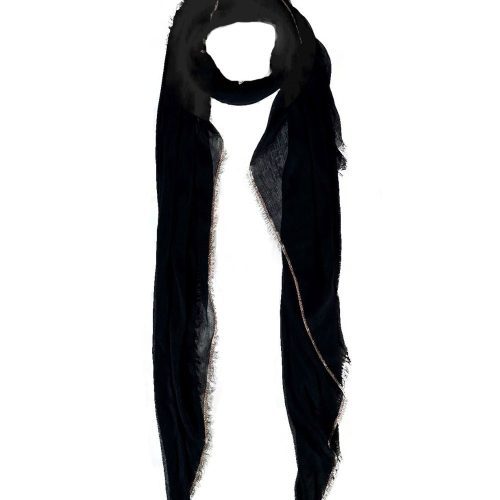 Black/copper cashmere glitter scarf