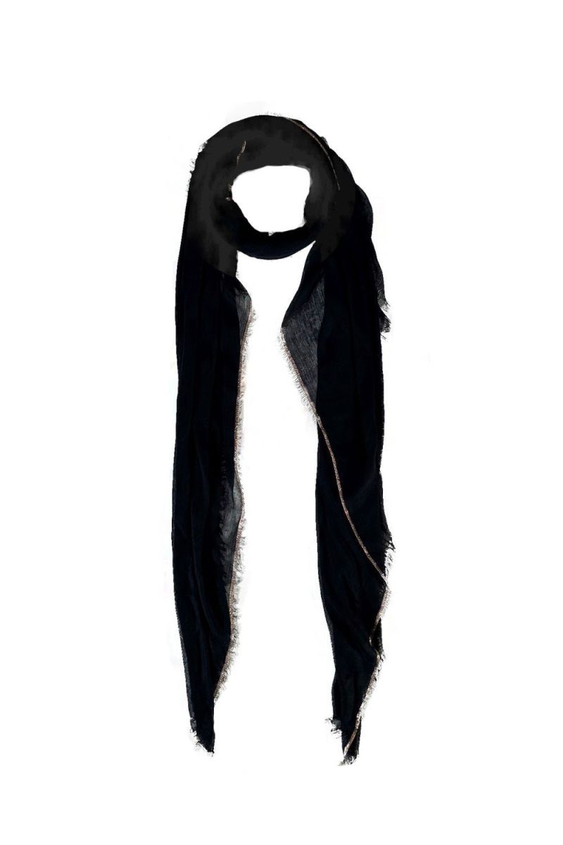 Black/copper cashmere glitter scarf