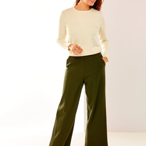 Sarasota Pant in Olive Plaid