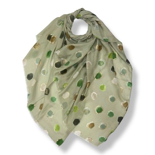 Green polka dot scarf