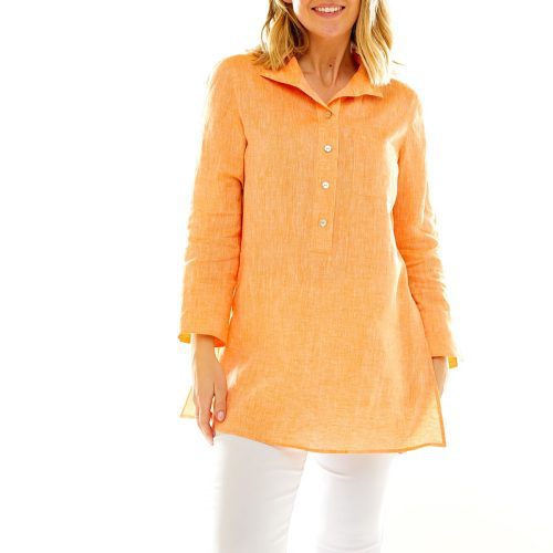 Woman in orange tunic