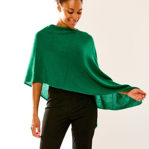 The Cashmere Ruana in Emerald