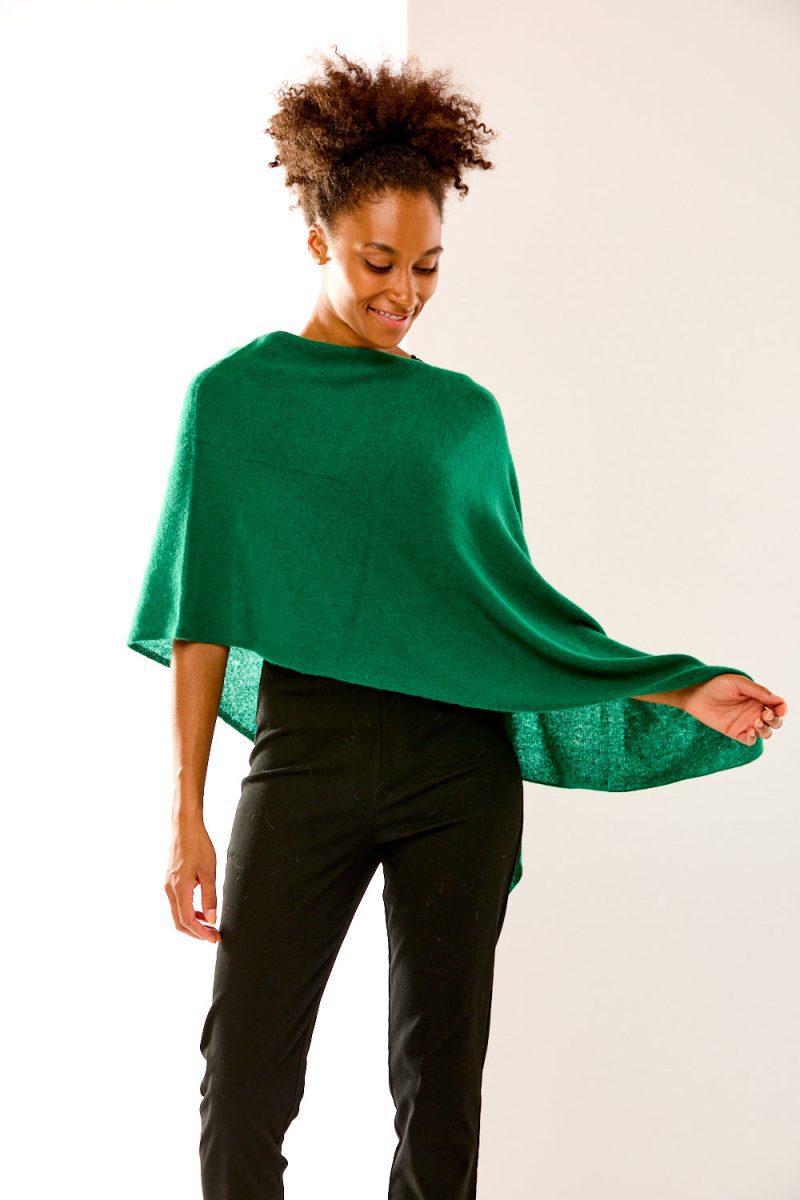 The Cashmere Ruana in Emerald