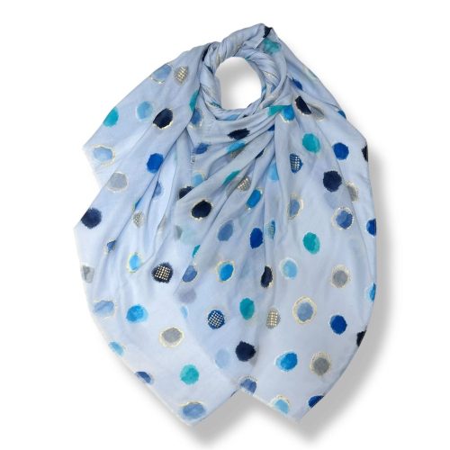 Blue polka dot scarf