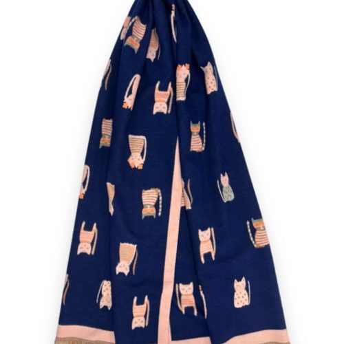 Navy cat scarf