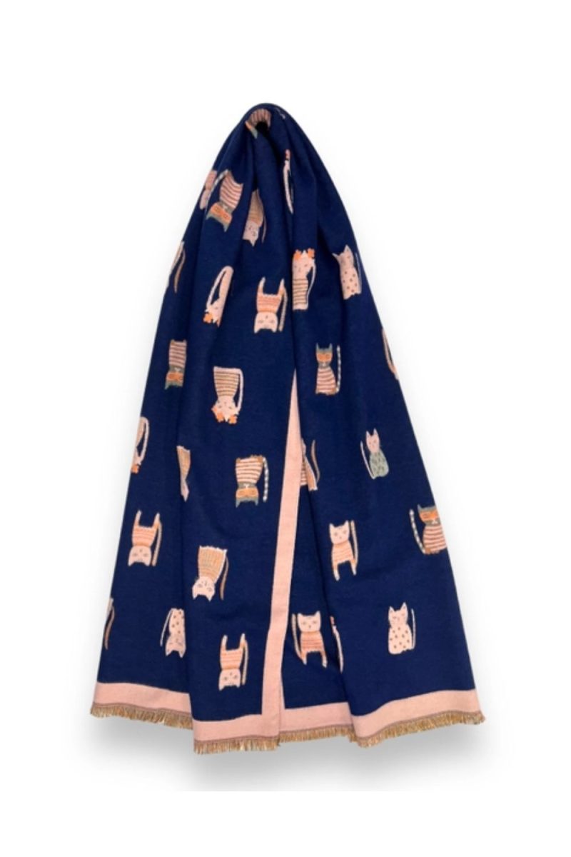 Navy cat scarf