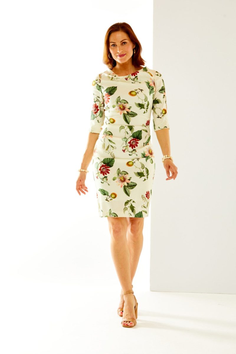 Woman in floral dress