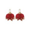 Red feather earring