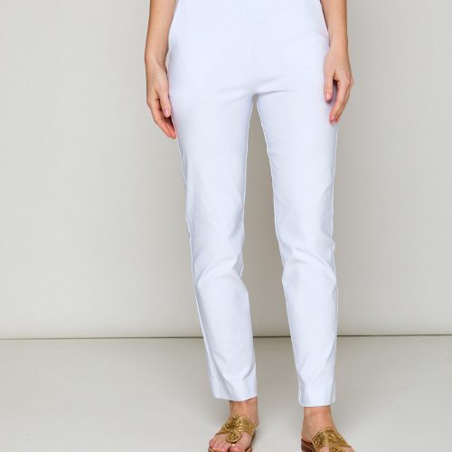 Woman in white fitted pant