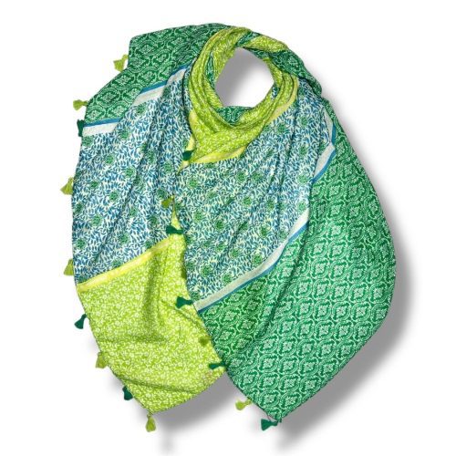 Green tassel scarf