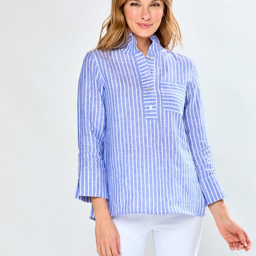 THe Short Daniella Tunic in Blue Stripe