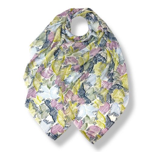 Lime floral print scarf