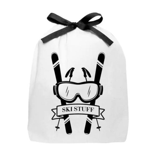 Drawstring bag with ski stuff