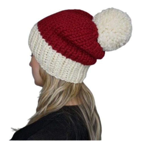 Red/ivory santa hat