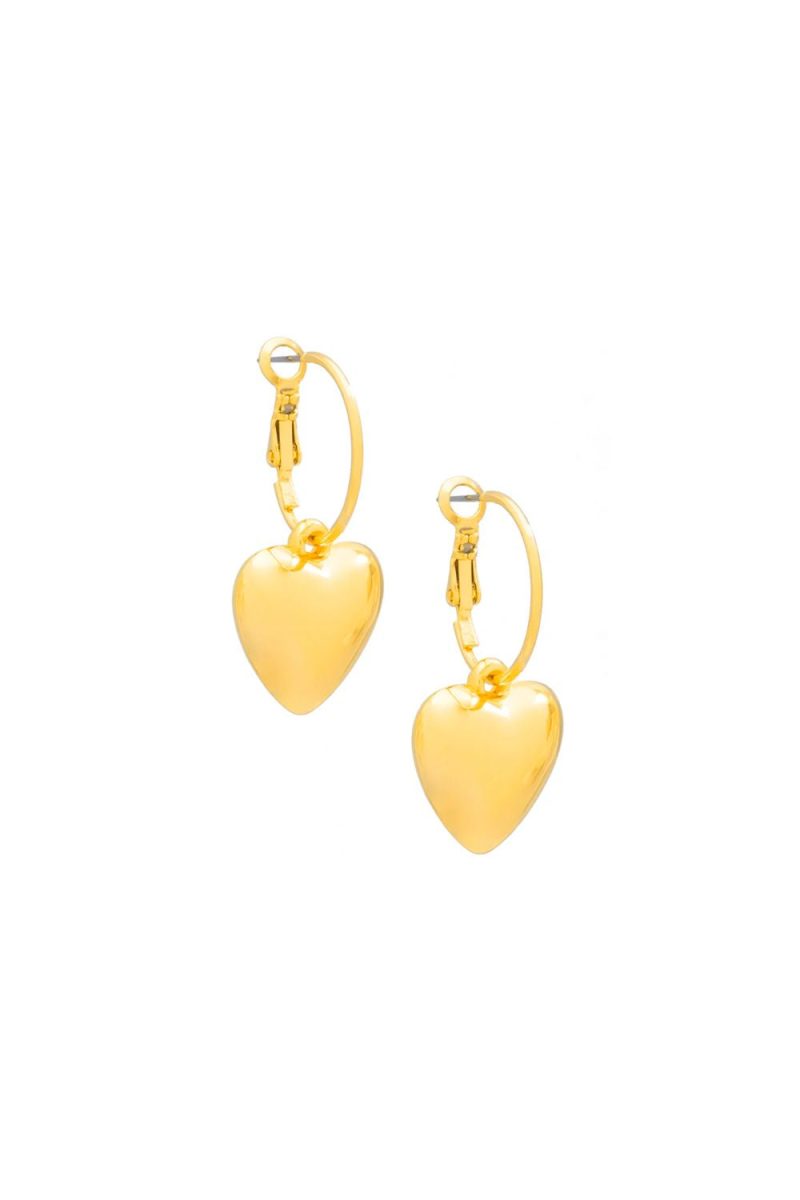 Gold heart earring