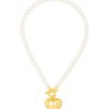 Pearl and gold heart necklace