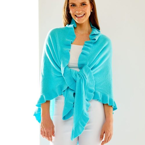 Aqua ruffle triangle