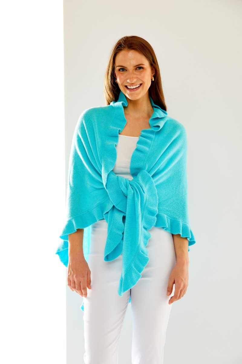 Aqua ruffle triangle