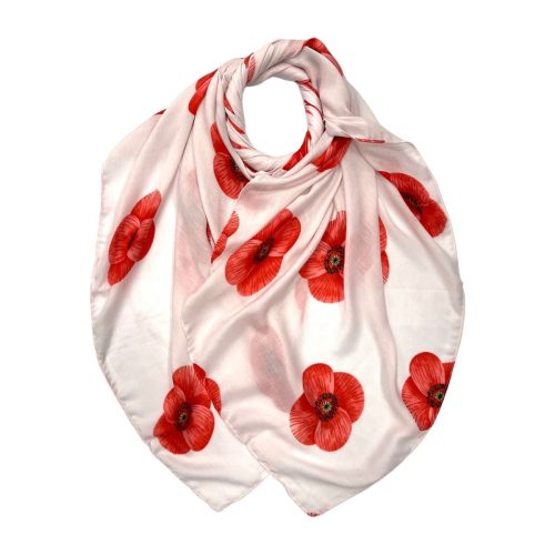 White poppy print scarf