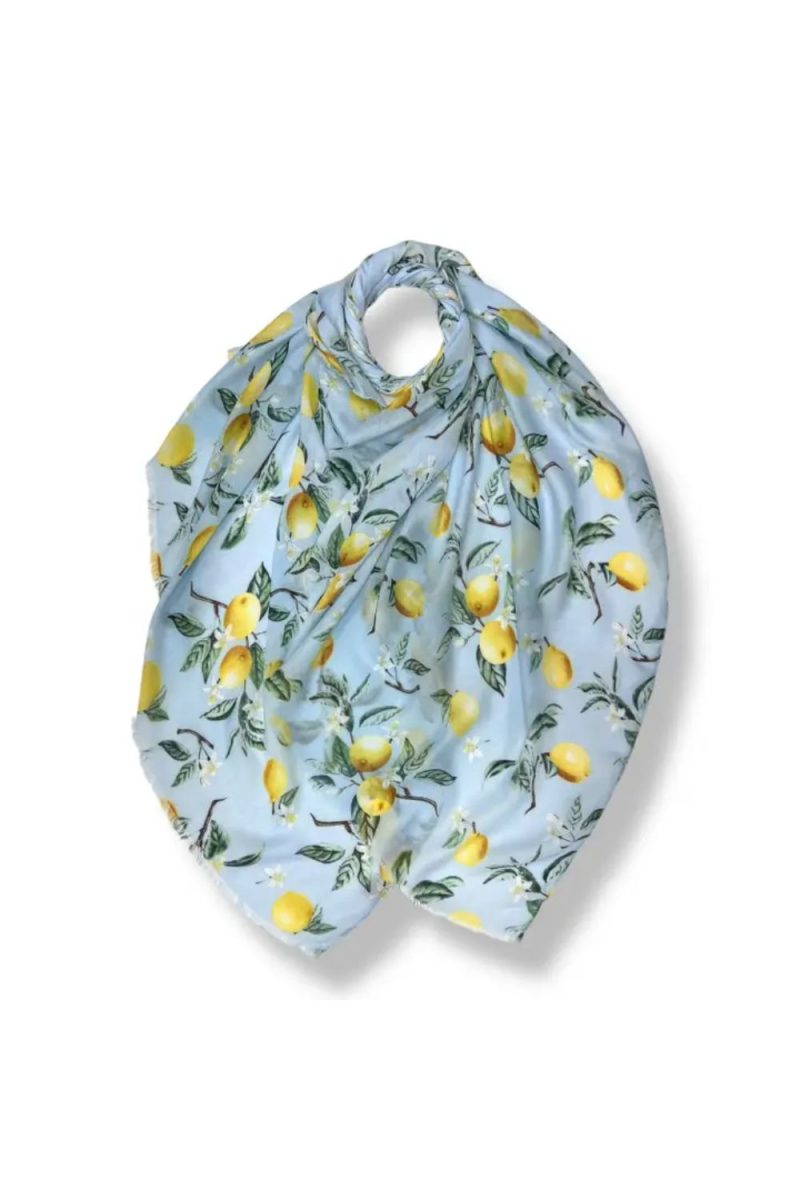 Blue lemon citrus scarf