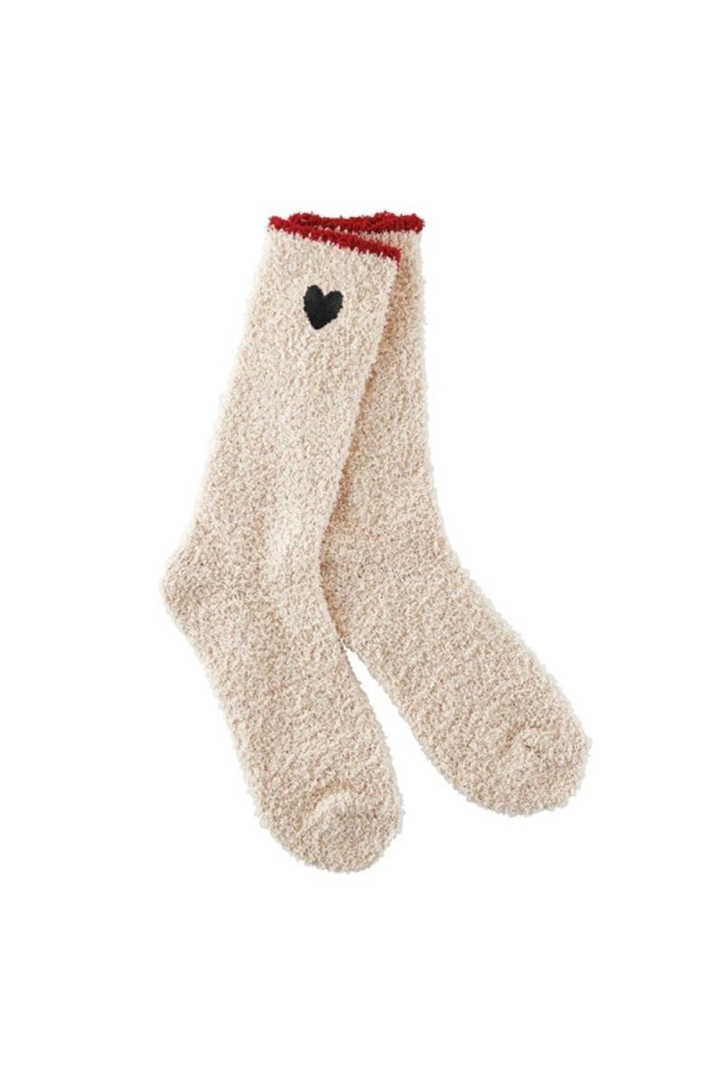 Heart plush socks