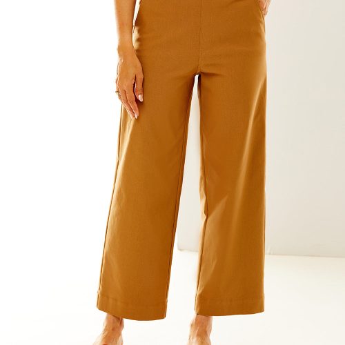 Woman in toffee pants