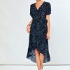 The Eloise Dress in Navy Paisley