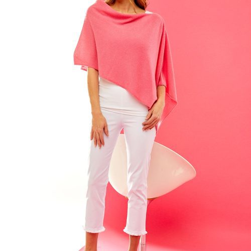 Pink cashmere ruana