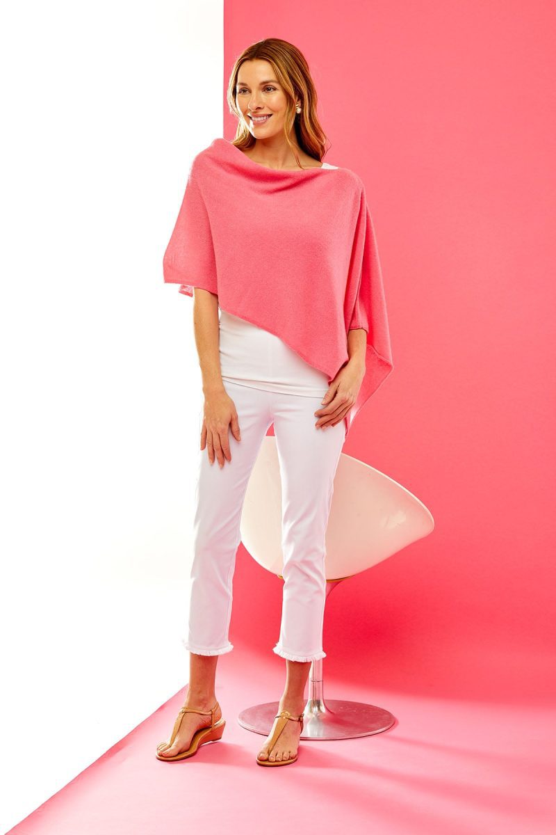 Pink cashmere ruana