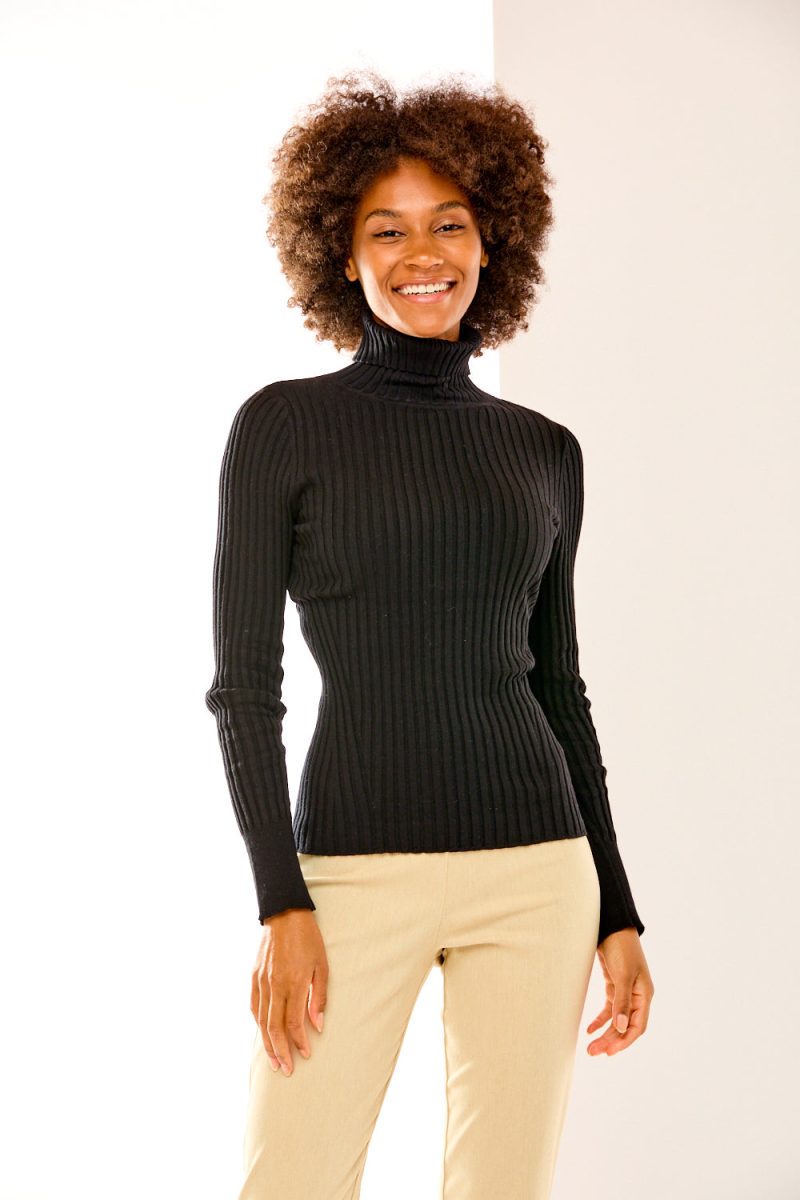 Black ribbed turtleneck