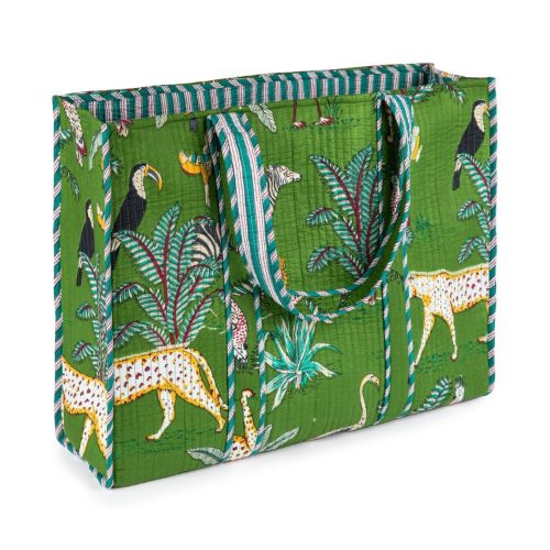 Green tiger tote