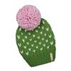 Green/pink handmade beanie