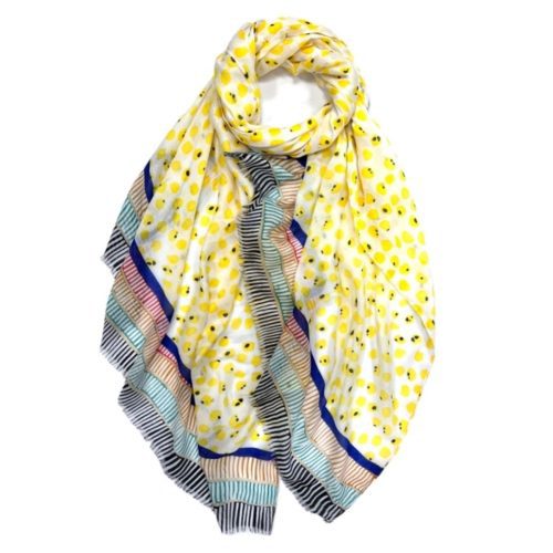 Yellow spotted printed scarf