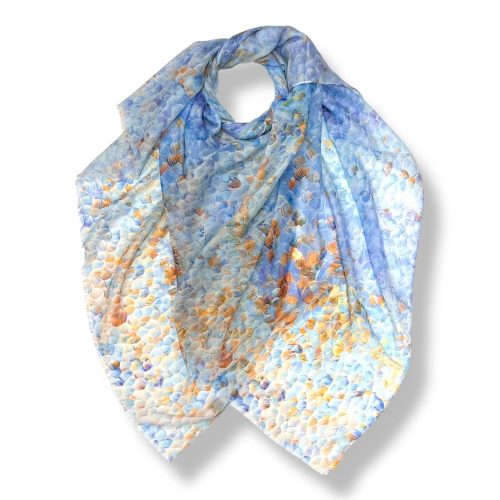 Blue mosaic scarf